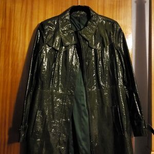 Elie Tahari Patent Leather Trench Coat